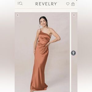 Revelry Jade Satin dress in copper